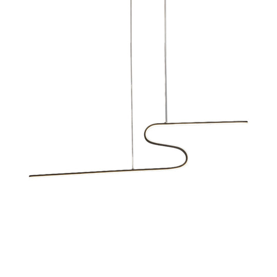 S-Shape Island Pendant Metal Ceiling Lamp In Warm/White Light - Modern Design