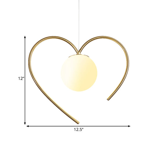 Modern Frosted Glass Ball Pendulum Light: 1-Head Gold Hanging Lamp Kit With Unique Design: