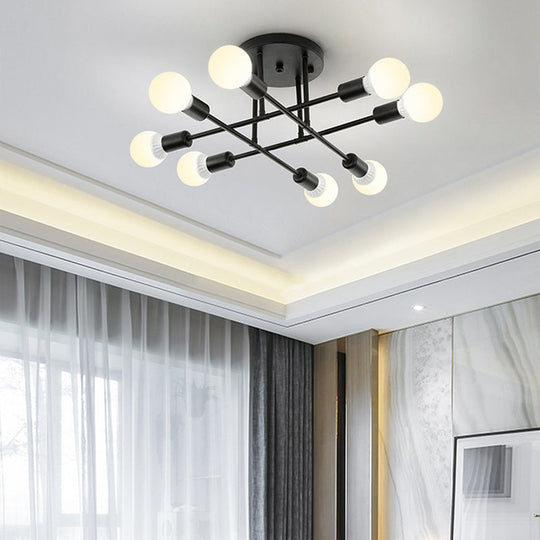 Contemporary Metal Ceiling Mount Light for Bookstore Living Rooms