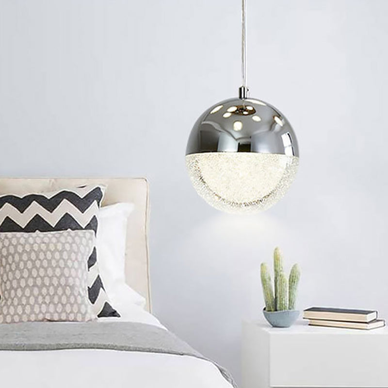 Modern LED Crystal Pendant Light with Chrome/Gold Finish- Perfect for Dining Room