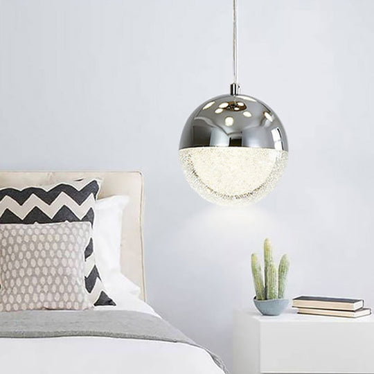 Modern LED Crystal Pendant Light with Chrome/Gold Finish- Perfect for Dining Room