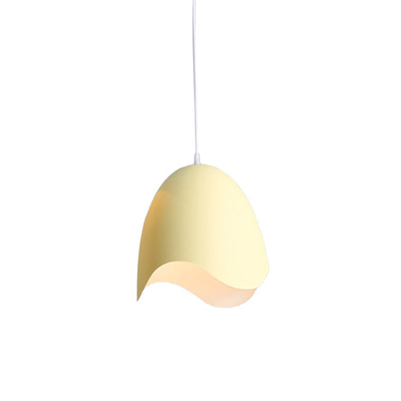 Macaron Metal Ceiling Pendant Light - 9.5"/12" Diameter, 1 Light - Pink/White/Blue Options