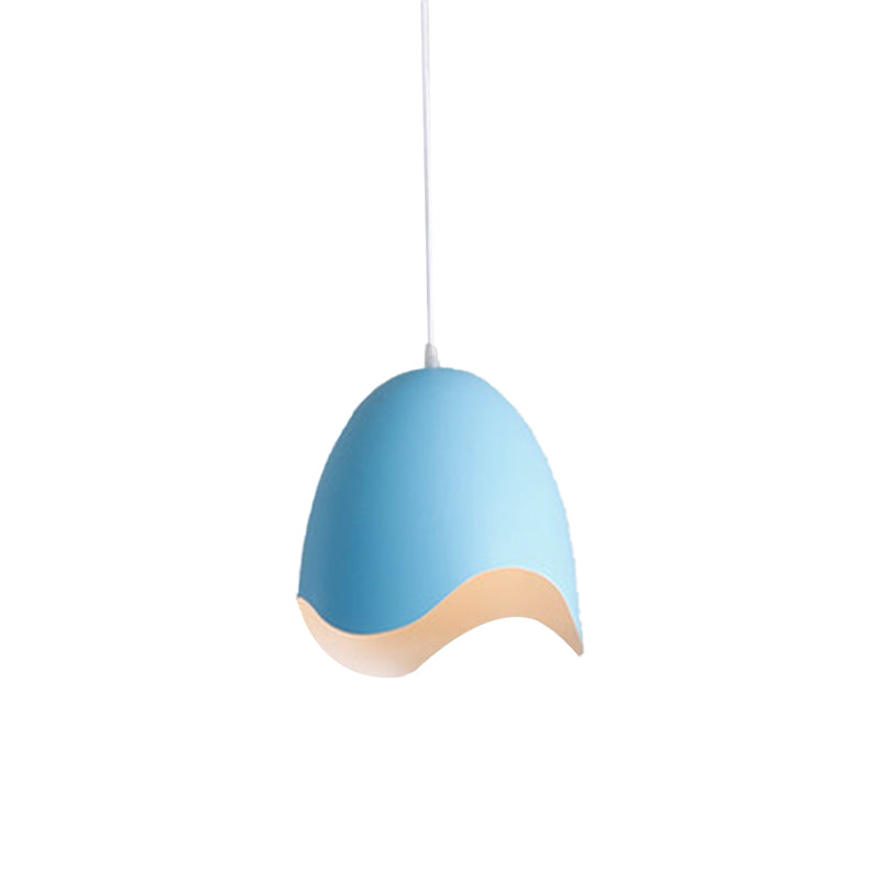 Macaron Metal Ceiling Pendant Light - 9.5"/12" Diameter, 1 Light - Pink/White/Blue Options