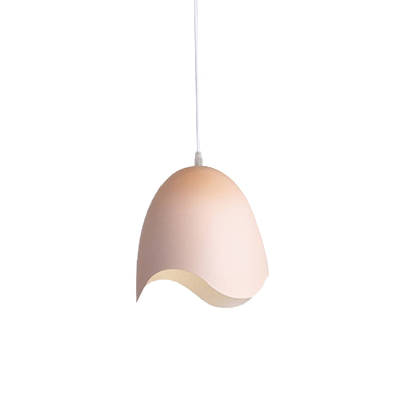Macaron Metal Ceiling Pendant Light - 9.5"/12" Diameter, 1 Light - Pink/White/Blue Options