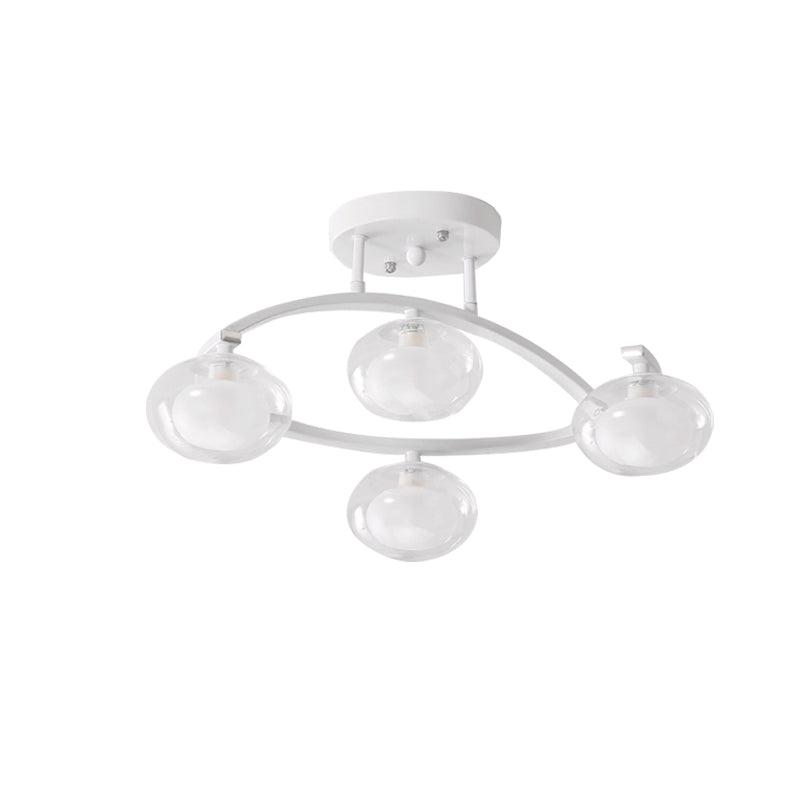 Lampe à bras pivotant pour montage semi-plafond avec abat-jour ovale - Lampe contemporaine en métal pour cafés