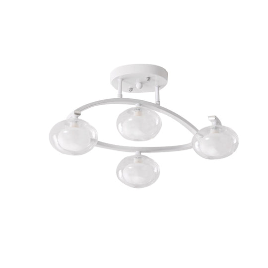 Lampe à bras pivotant pour montage semi-plafond avec abat-jour ovale - Lampe contemporaine en métal pour cafés