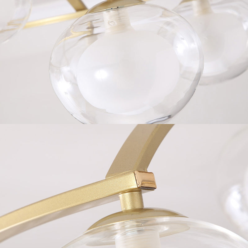 Lampe à bras pivotant pour montage semi-plafond avec abat-jour ovale - Lampe contemporaine en métal pour cafés