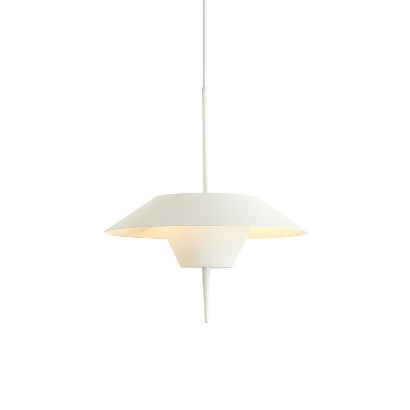 Modern Grey/White/Pink Cone Ceiling Light With Inverted Conical Insert - Metal Drop Pendant 12/16W