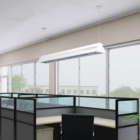 Luminaire suspendu de bureau à LED avec abat-jour en métal blanc - Éclairage de plafond suspendu moderne pour bureaux