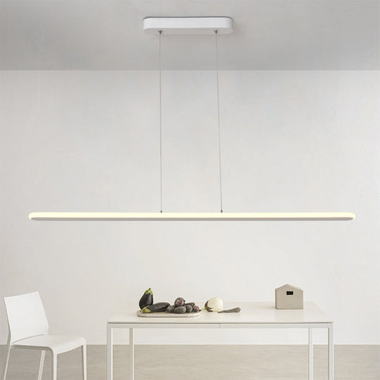 Wide Oval Hanging Pendant Light - LED Contemporary Kitchen Ceiling Pendant for Table in Warm/White Light - 16"/23.5"/31.5