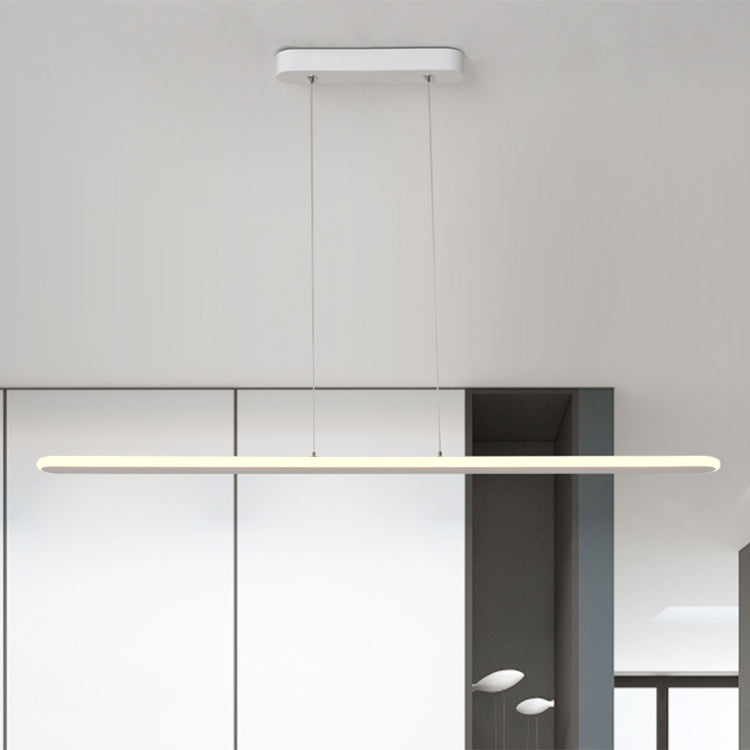 Contemporary Led Kitchen Pendant Light - Wide Oval Hanging Design 16/23.5/31.5 Length Warm/White