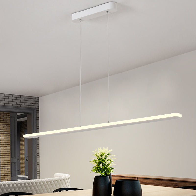 Wide Oval Hanging Pendant Light - LED Contemporary Kitchen Ceiling Pendant for Table in Warm/White Light - 16"/23.5"/31.5
