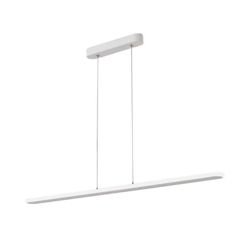 Contemporary Led Kitchen Pendant Light - Wide Oval Hanging Design 16/23.5/31.5 Length Warm/White