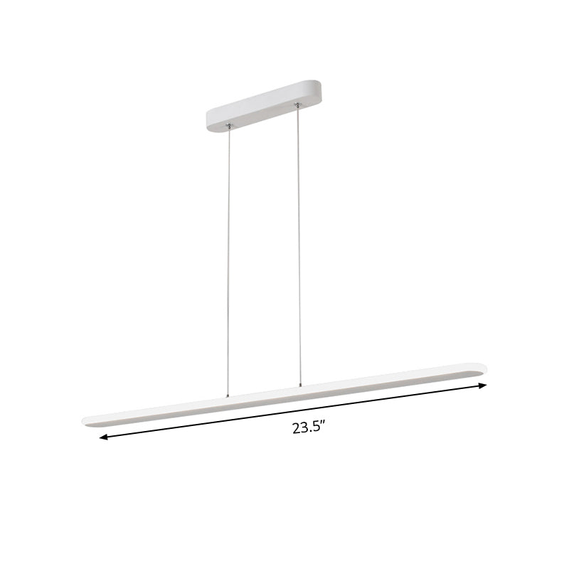 Contemporary Led Kitchen Pendant Light - Wide Oval Hanging Design 16/23.5/31.5 Length Warm/White