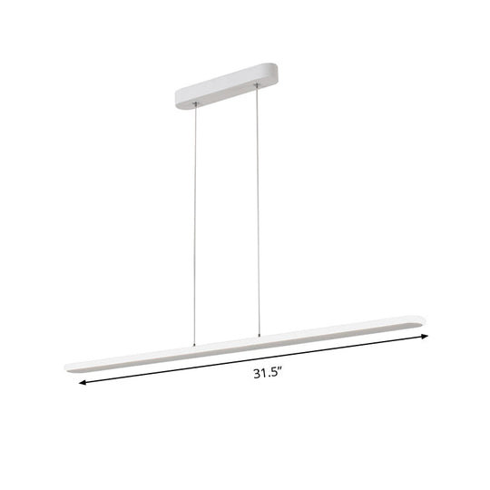 Wide Oval Hanging Pendant Light - LED Contemporary Kitchen Ceiling Pendant for Table in Warm/White Light - 16"/23.5"/31.5