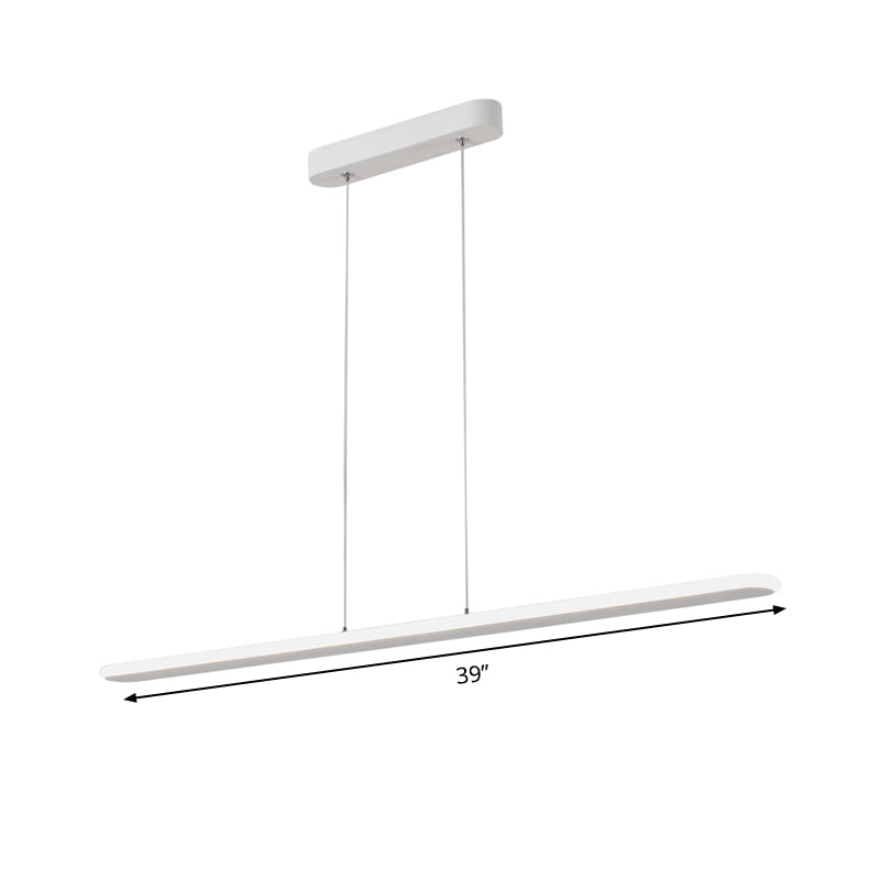 Wide Oval Hanging Pendant Light - LED Contemporary Kitchen Ceiling Pendant for Table in Warm/White Light - 16"/23.5"/31.5