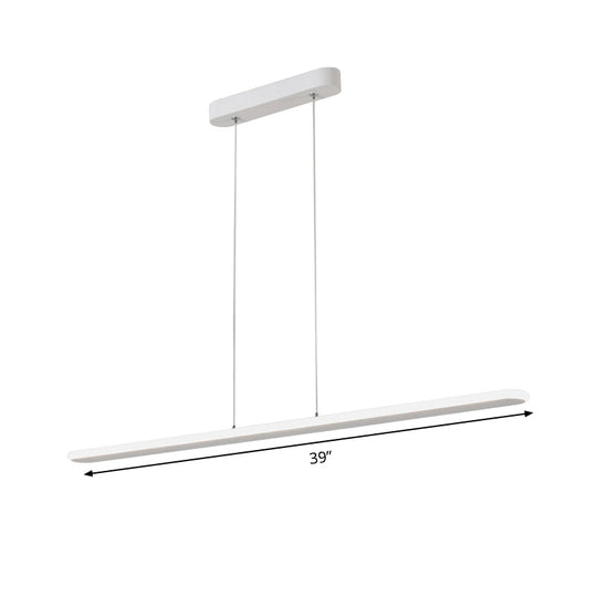 Wide Oval Hanging Pendant Light - LED Contemporary Kitchen Ceiling Pendant for Table in Warm/White Light - 16"/23.5"/31.5