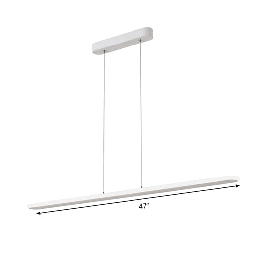 Wide Oval Hanging Pendant Light - LED Contemporary Kitchen Ceiling Pendant for Table in Warm/White Light - 16"/23.5"/31.5