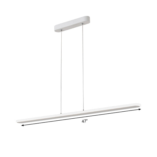 Contemporary Led Kitchen Pendant Light - Wide Oval Hanging Design 16/23.5/31.5 Length Warm/White