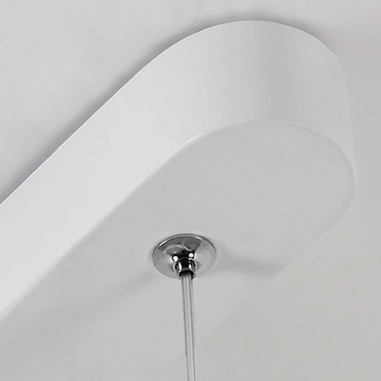 Wide Oval Hanging Pendant Light - LED Contemporary Kitchen Ceiling Pendant for Table in Warm/White Light - 16"/23.5"/31.5