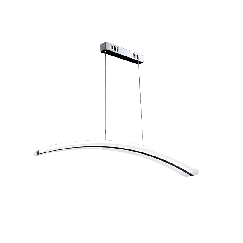 Modern Acrylic Arc Pendant Light Kit - LED Ceiling Fixture in Warm/White/Natural Light, 37.5" Wide