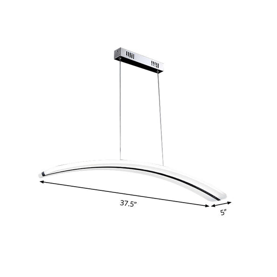 Modern Acrylic Arc Pendant Light Kit - LED Ceiling Fixture in Warm/White/Natural Light, 37.5" Wide