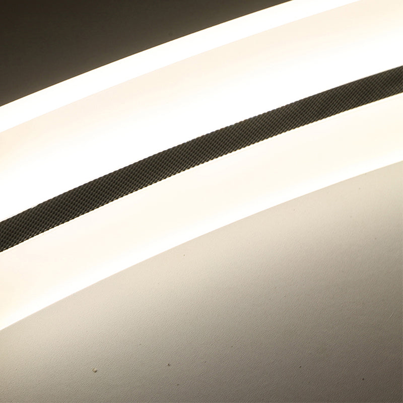 Modern Acrylic Arc Pendant Light Kit - LED Ceiling Fixture in Warm/White/Natural Light, 37.5" Wide