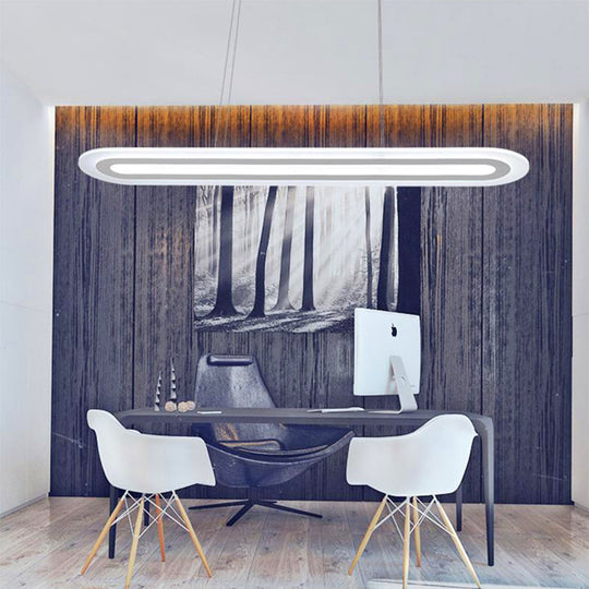 Modern Oval LED Ceiling Pendant Light Kit in Warm/White/Natural Light, 16"/23.5"/31.5" Wide