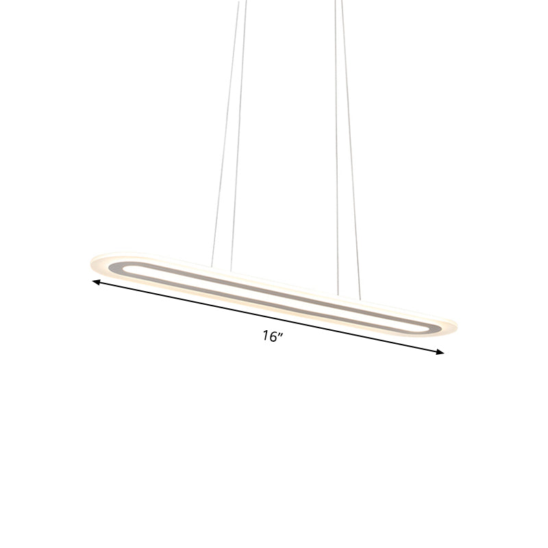 Modern Oval LED Ceiling Pendant Light Kit in Warm/White/Natural Light, 16"/23.5"/31.5" Wide