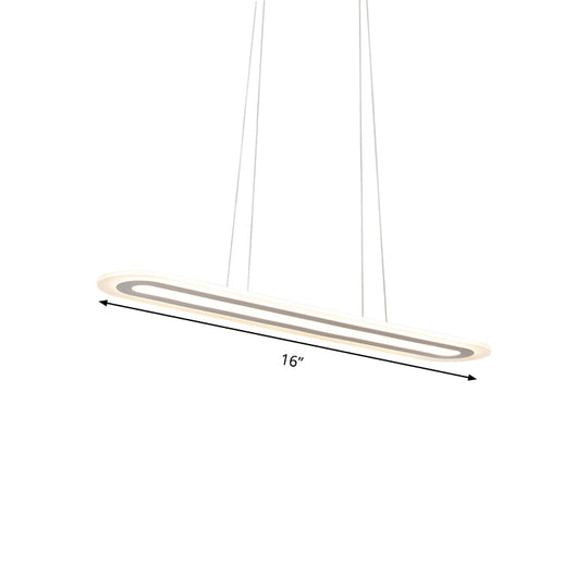 Modern Oval LED Ceiling Pendant Light Kit in Warm/White/Natural Light, 16"/23.5"/31.5" Wide