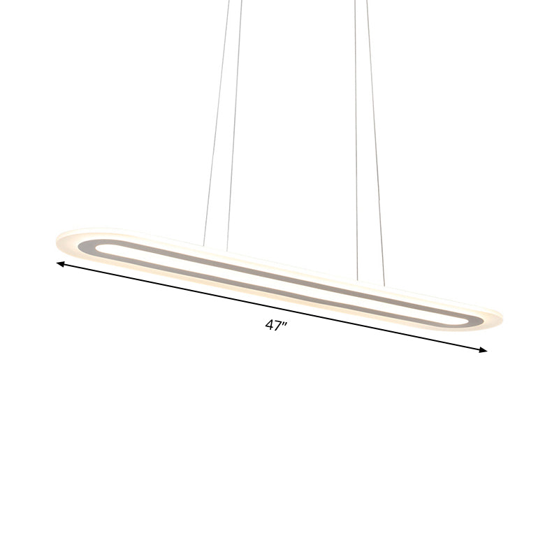 Modern Oval LED Ceiling Pendant Light Kit in Warm/White/Natural Light, 16"/23.5"/31.5" Wide