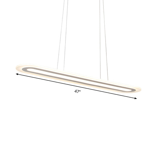 Modern Oval LED Ceiling Pendant Light Kit in Warm/White/Natural Light, 16"/23.5"/31.5" Wide