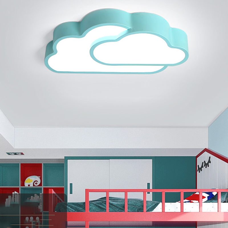 Macaron Cloud Kindergarten Ceiling Light - Acrylic Candy-Colored Flush Light