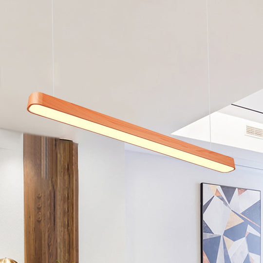 Modern Wooden Pendant Light with LED, Available in 3 Sizes and 3 Light Colors