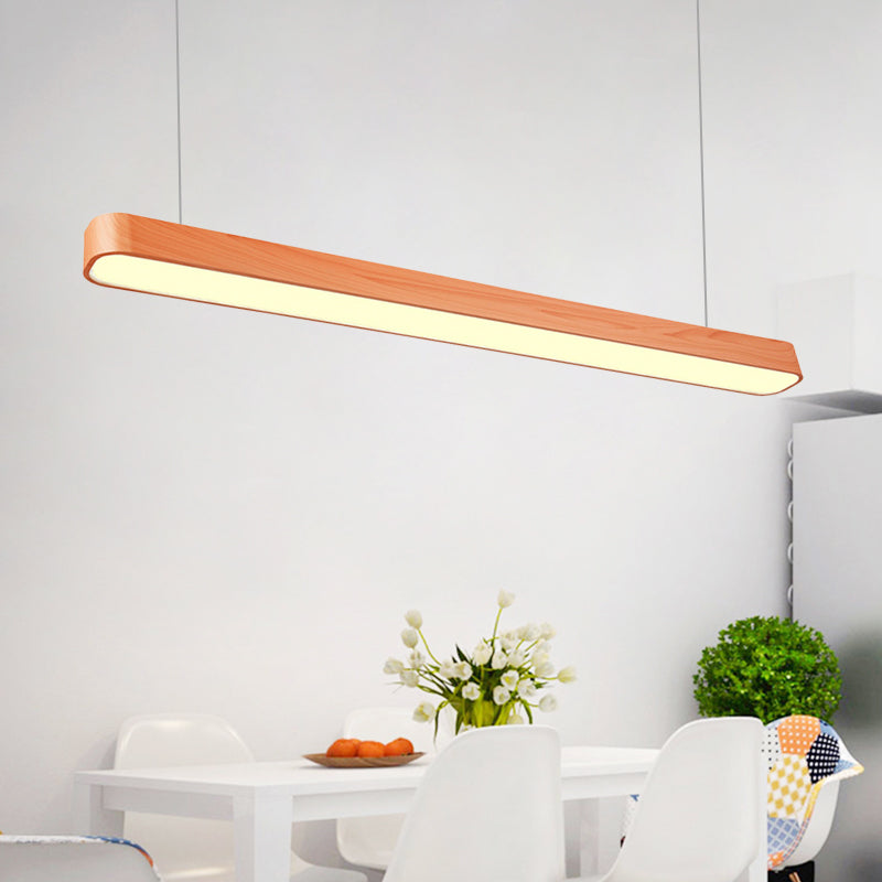 Modern Wooden Pendant Light with LED, Available in 3 Sizes and 3 Light Colors