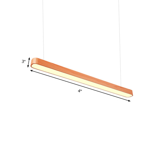 Modern Wooden Pendant Light with LED, Available in 3 Sizes and 3 Light Colors