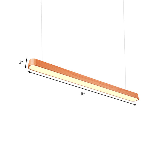 Modern Wooden Pendant Light with LED, Available in 3 Sizes and 3 Light Colors