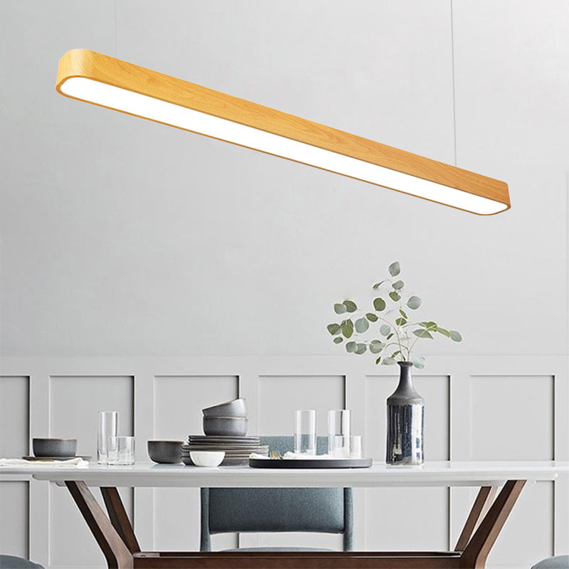 Modern Wooden Pendant Light with LED, Available in 3 Sizes and 3 Light Colors