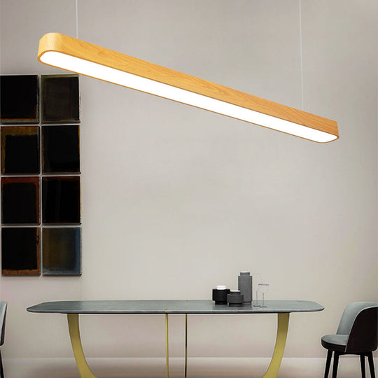 Modern Wooden Pendant Light with LED, Available in 3 Sizes and 3 Light Colors