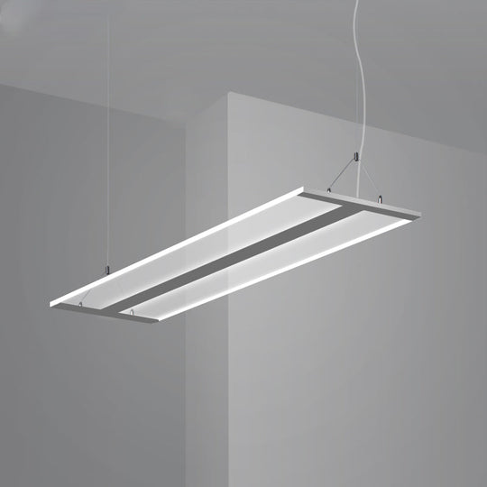 Modern Ultra Slim LED Ceiling Lamp: Single Light Fixture in Black/White, Warm/White Light, 35.5"/47" Wide