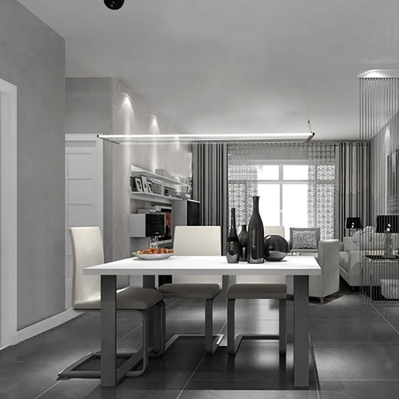 Modern Ultra Slim LED Ceiling Lamp: Single Light Fixture in Black/White, Warm/White Light, 35.5"/47" Wide