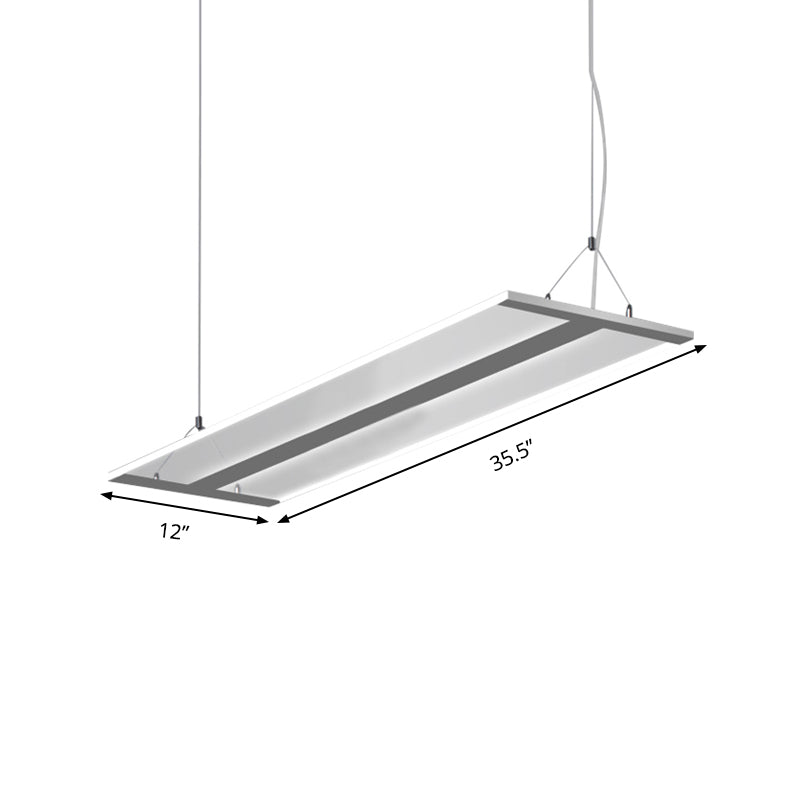 Modern Ultra Slim LED Ceiling Lamp: Single Light Fixture in Black/White, Warm/White Light, 35.5"/47" Wide