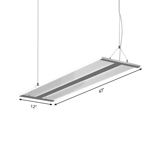 Modern Ultra Slim LED Ceiling Lamp: Single Light Fixture in Black/White, Warm/White Light, 35.5"/47" Wide
