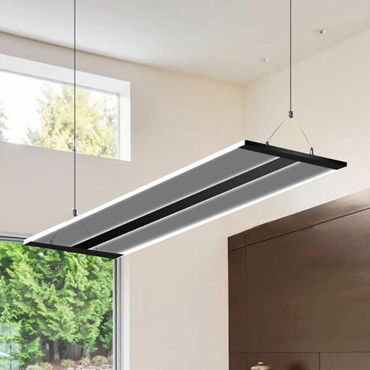 Ultra Slim Acrylic Led Light Fixture - Modern Single Ceiling Lamp In Black/White Warm/White 35.5/47