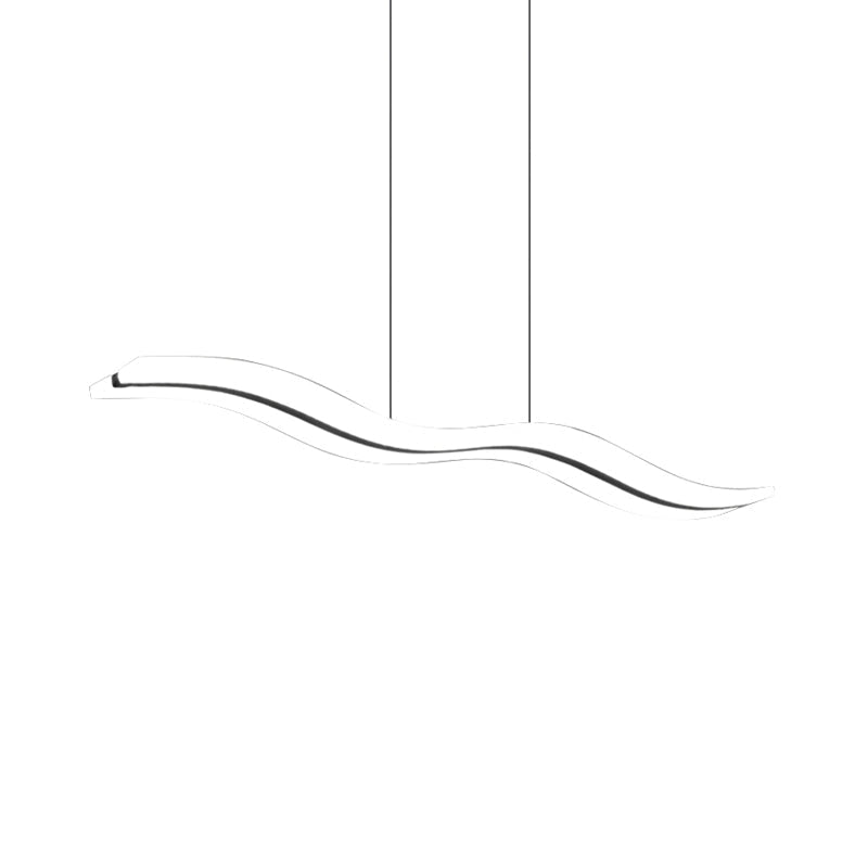 Modern Acrylic Pendant LED Ceiling Light with Wave Design for Island - Warm/White/Natural Lighting