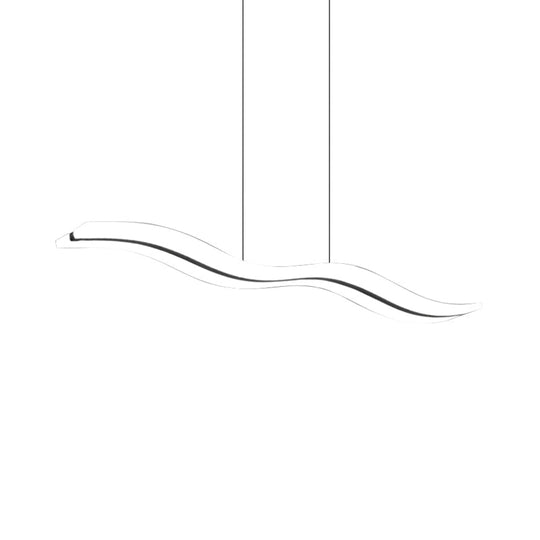 Modern Acrylic Pendant LED Ceiling Light with Wave Design for Island - Warm/White/Natural Lighting