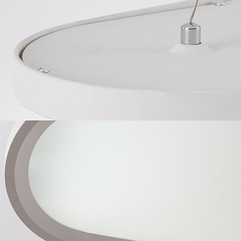 Modern Triangle Suspension Led Pendant Light With Remote Control Dimming - White