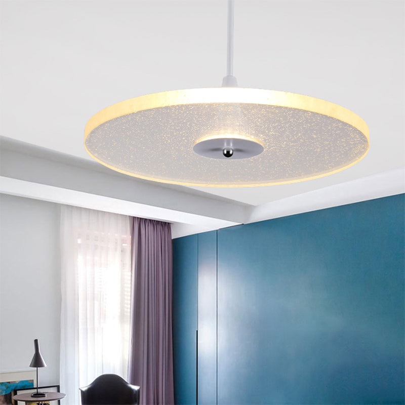 Modern Crystal Led Pendant Light For Living Room - 12/16 Round White