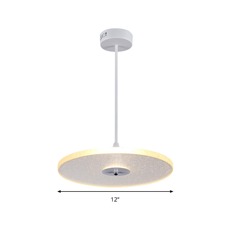 Modern Crystal Led Pendant Light For Living Room - 12/16 Round White