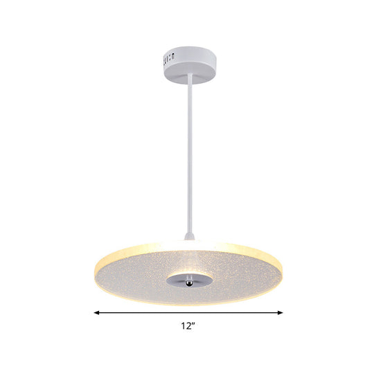Modern Crystal Led Pendant Light For Living Room - 12/16 Round White
